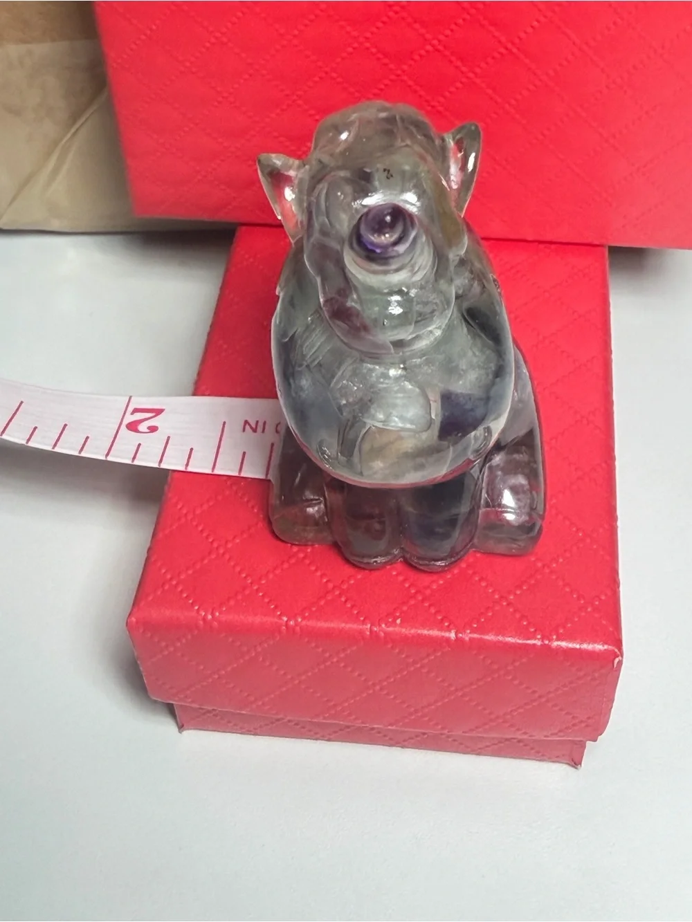Unicorn Crystal Chip Resin Purple Clear Figurine 2.5 inches
